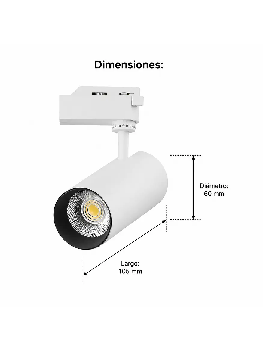 Foco LED Riel Monofásico 10W 3CCT Blanco 4