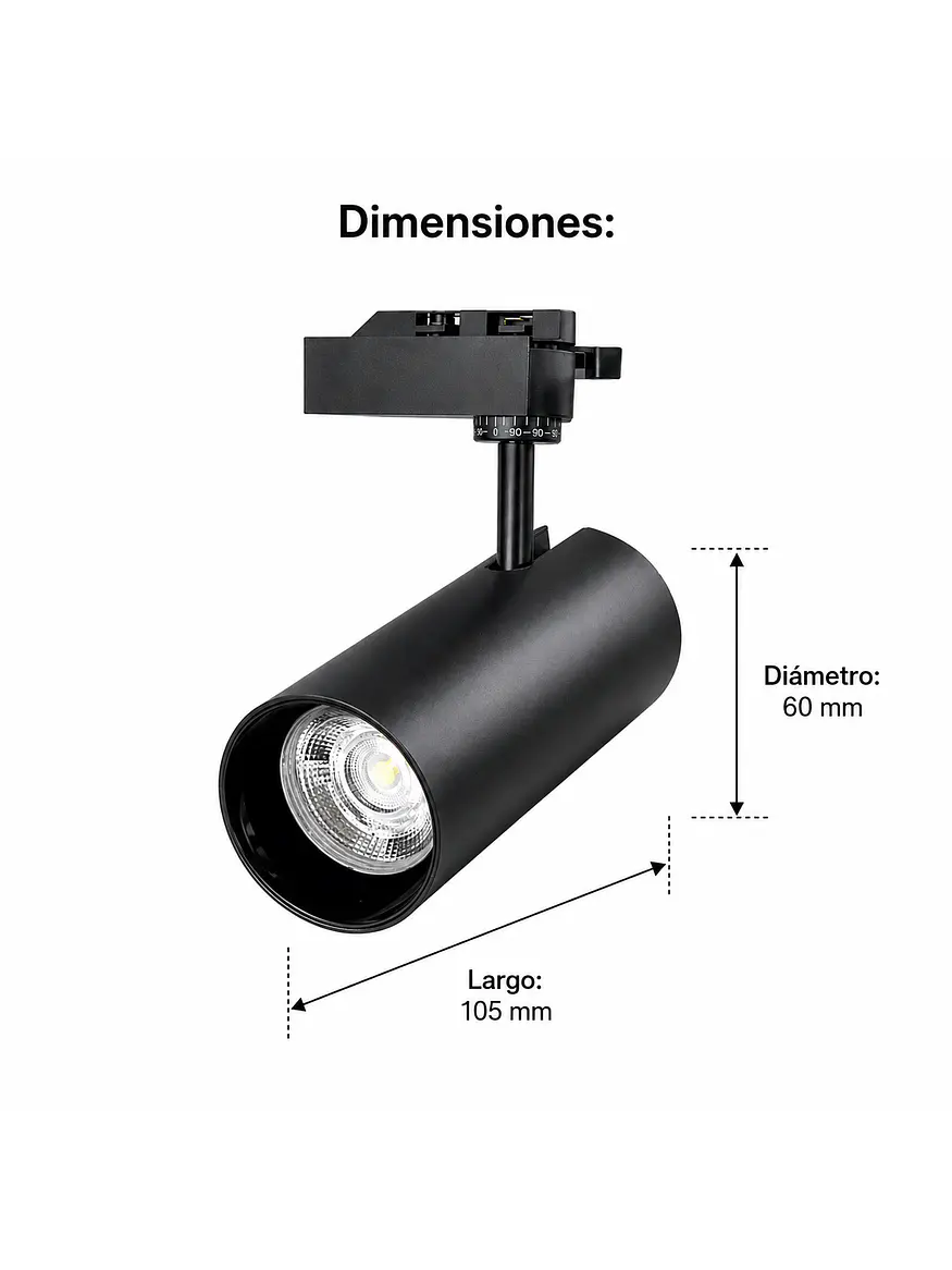 Foco LED Riel Monofásico 10W 3CCT Negro 2