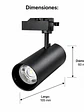 Foco LED Riel Monofásico 10W 3CCT Negro - Miniatura 2
