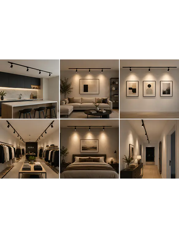 Foco LED Riel Monofásico 10W 3CCT Negro 4
