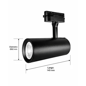 Foco  Riel Monofásico Negro GU10 IP20 