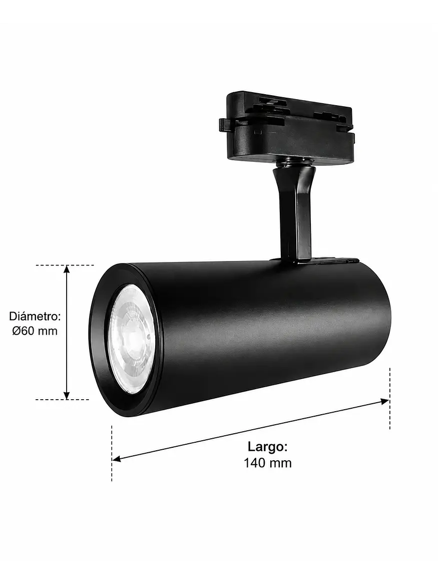 Foco  Riel Monofásico Negro GU10 IP20  2