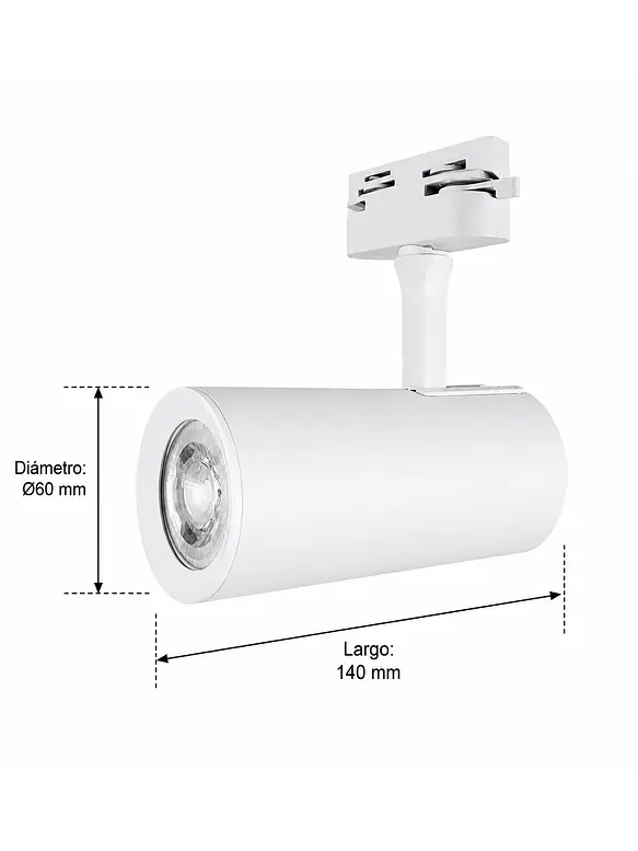 Foco Riel Monofásico Blanco GU10 IP20 4