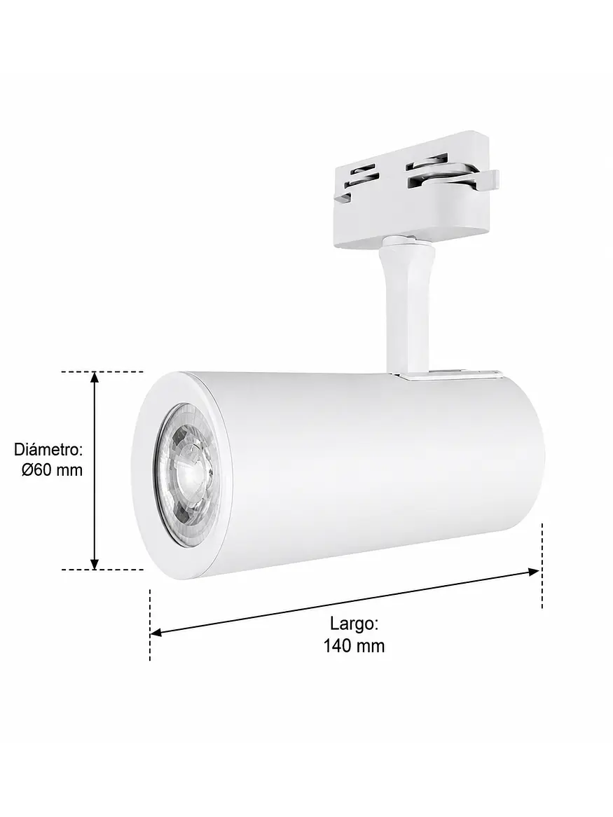 Foco Riel Monofásico Blanco GU10 IP20 4