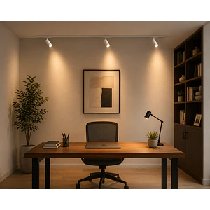 Foco Riel Monofásico LED COB 10W Blanco Luz Cálida