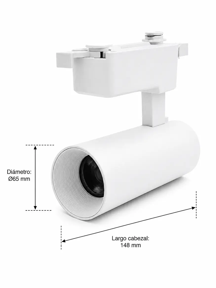 Foco Riel Monofásico LED 20W Blanco Luz Cálida 4