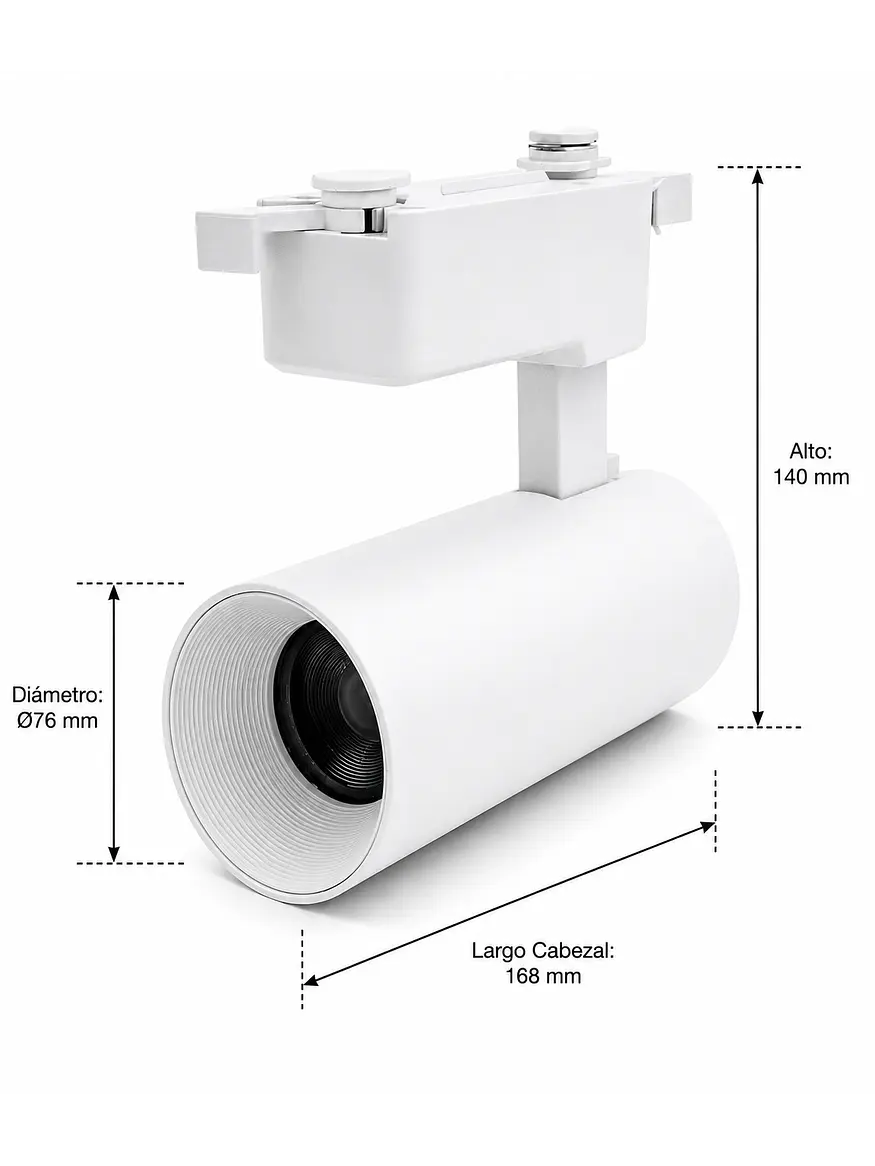 Foco Riel Monofásico LED COB 30W Blanco Luz Neutra 3