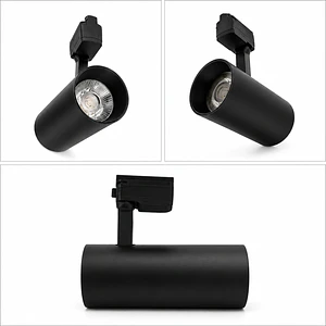 Foco para Riel Monofásico LED 30W Negro Luz Fría