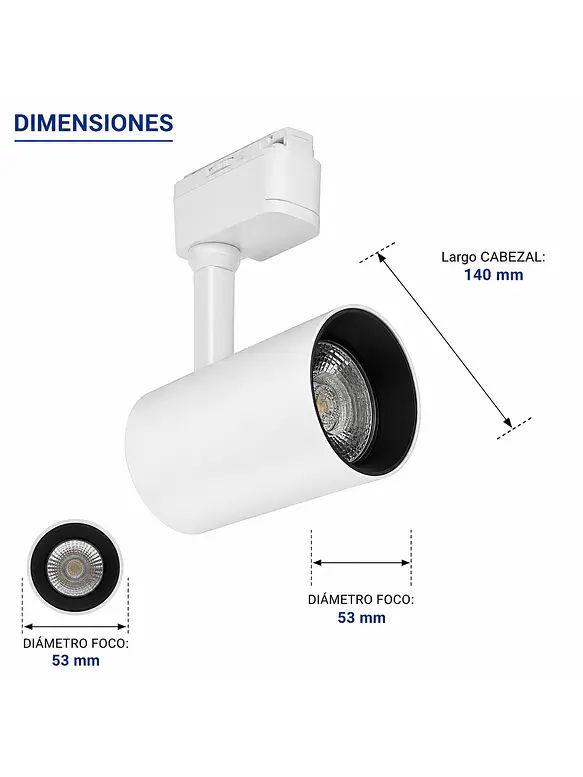 Foco Riel Monofásico LED 10W Blanco Luz Cálida 5