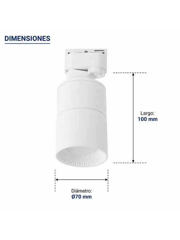 Foco Riel Monofásico LED 12W Blanco Luz Neutra 3