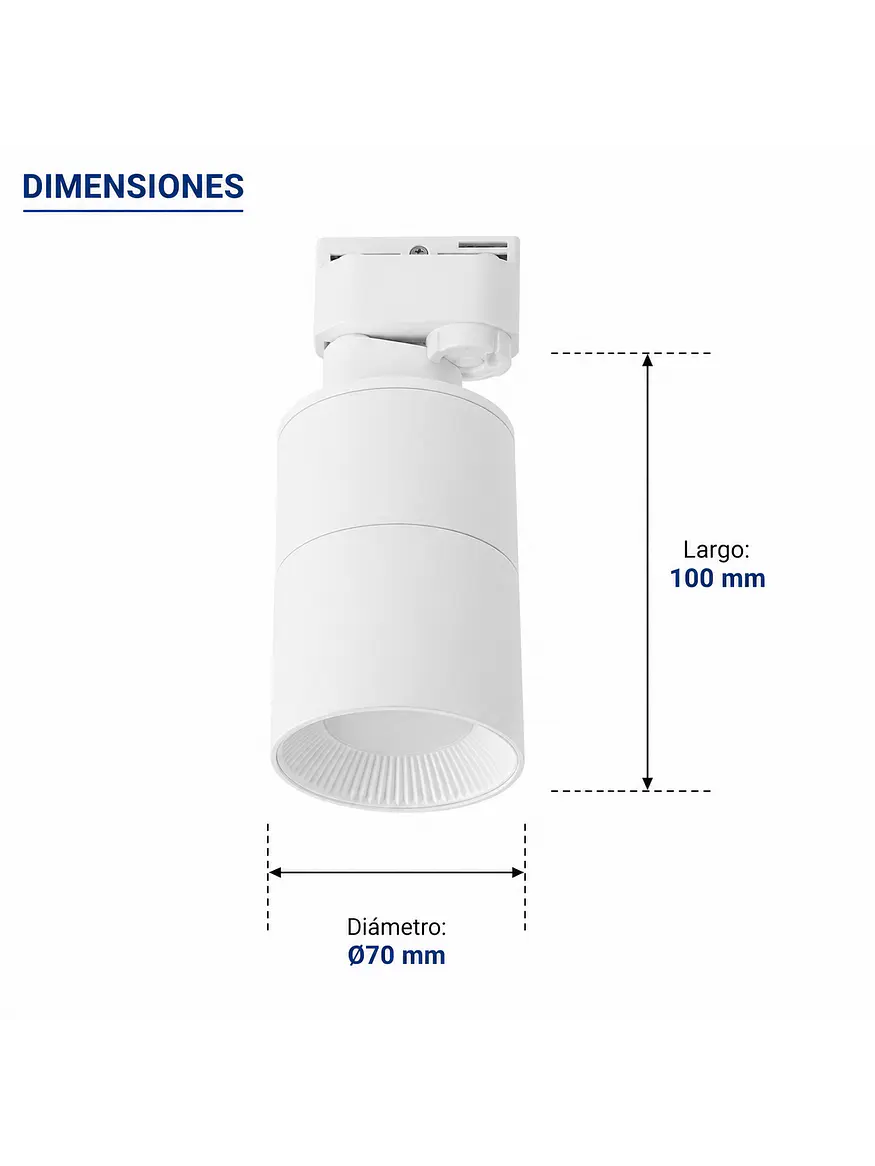 Foco Riel Monofásico LED 12W Blanco Luz Cálida 3