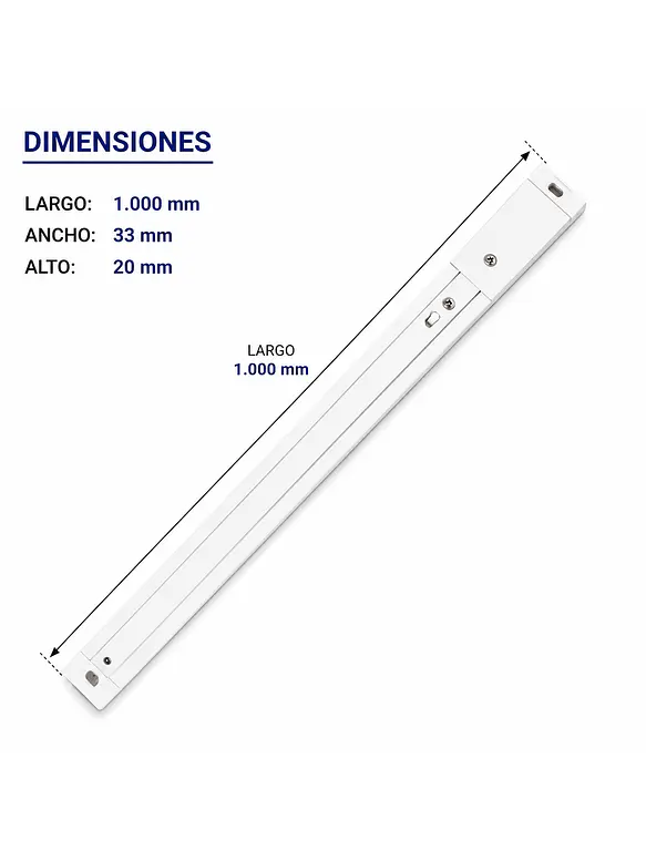 Riel Monofásico Blanco 1 Metro 220V 4