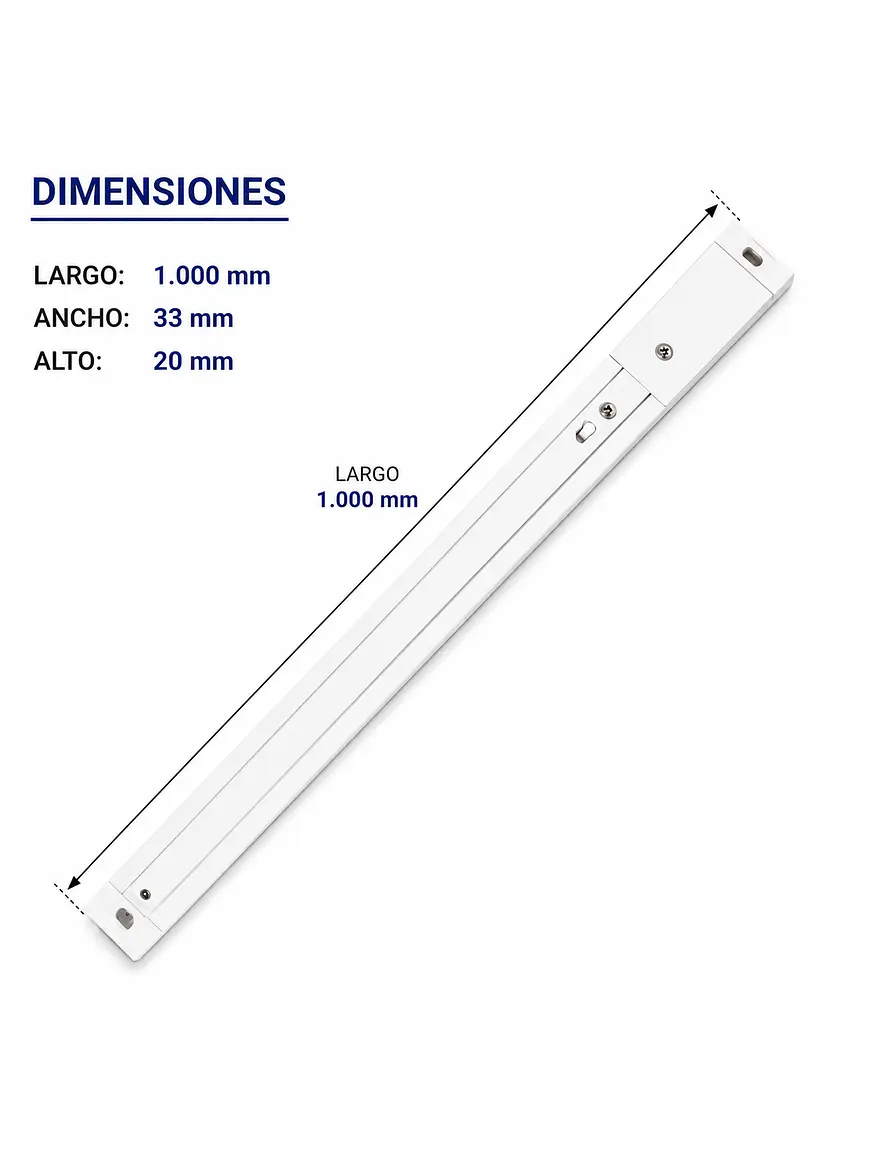 Riel Monofásico Blanco 1 Metro 220V 4