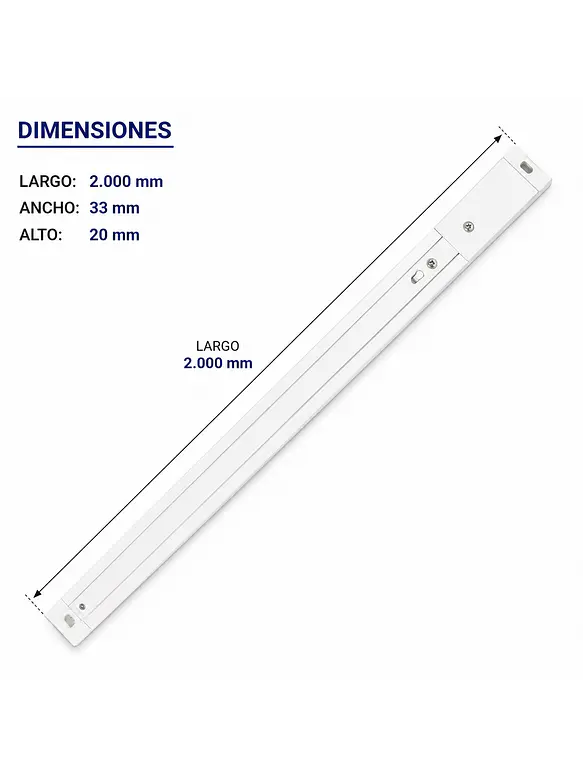 Riel Monofásico Blanco 2 Metros 220V 5