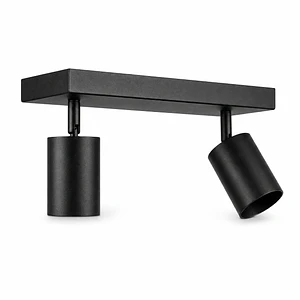 Foco Sobrepuesto Muro/Techo Negro Doble GU10 Dirigible