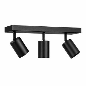 Foco Sobrepuesto Muro/Techo Negro Triple GU10 Dirigible