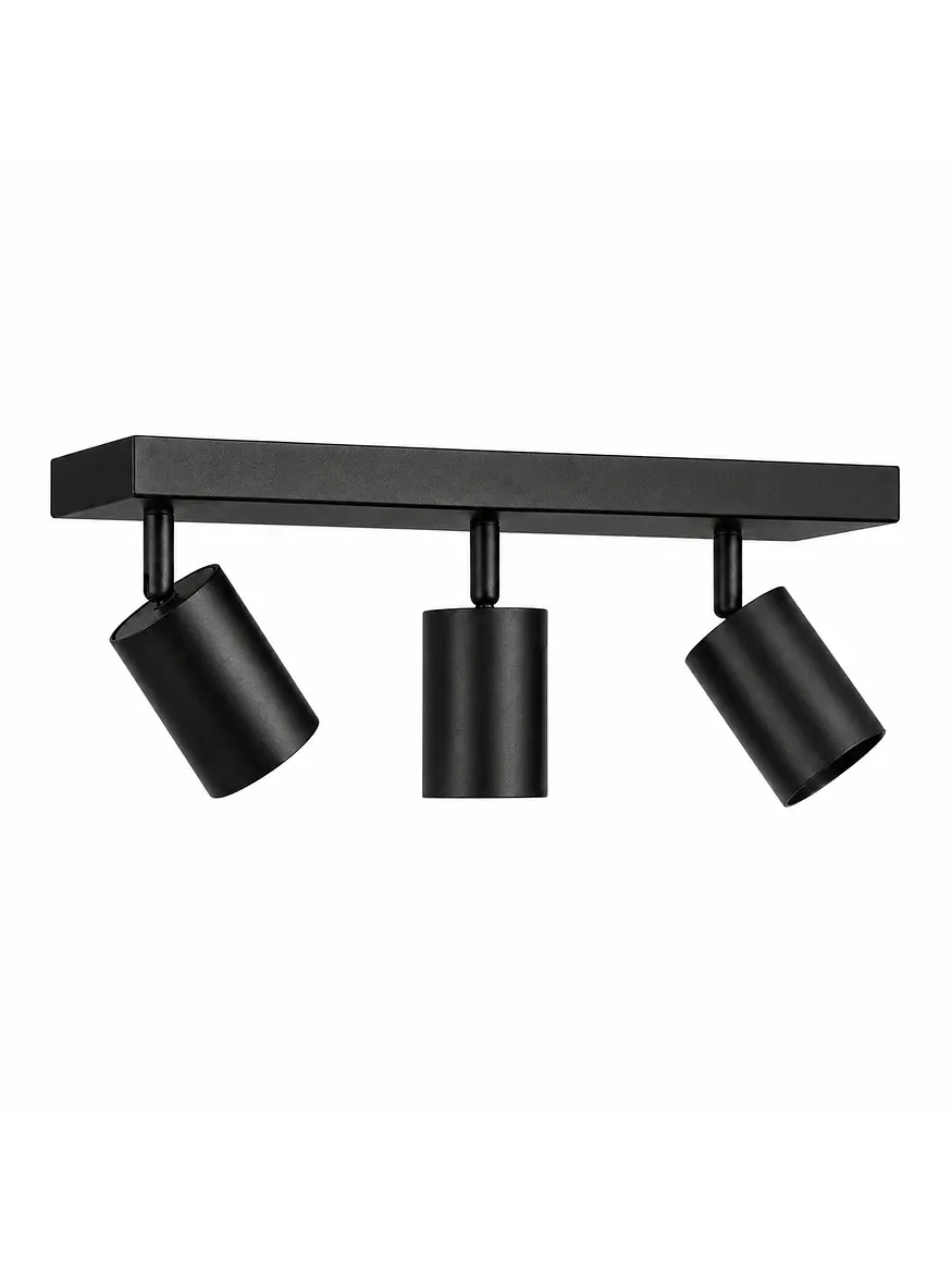 Foco Sobrepuesto Muro/Techo Negro Triple GU10 Dirigible 1