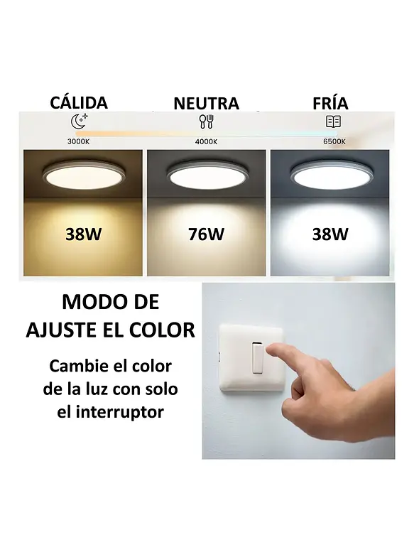 Plafón Redondo LED Elegant 76W CCT Carcasa Negra IP40-(LIQUIDACIÓN) 2