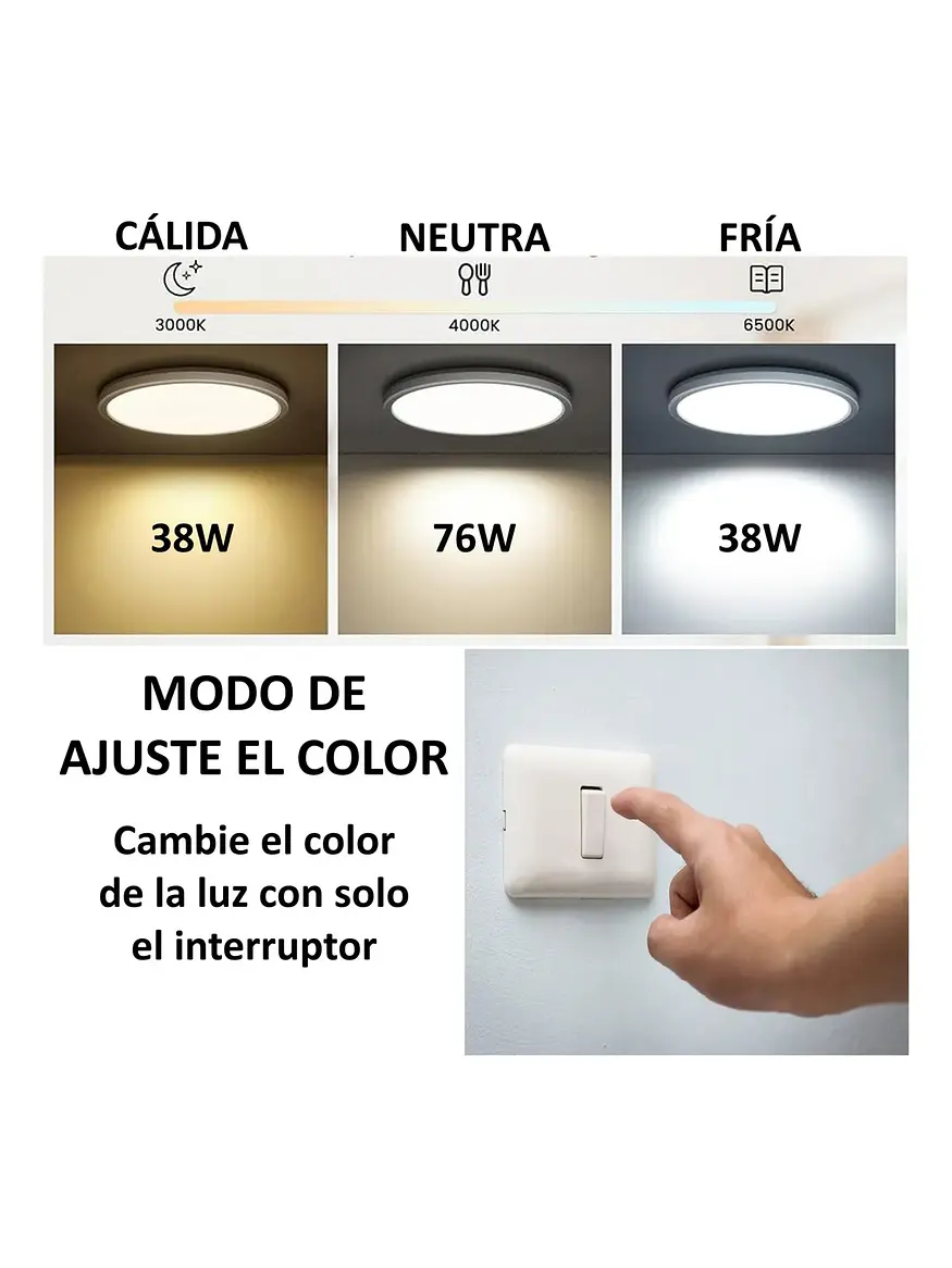 Plafón Redondo LED Elegant 76W CCT Carcasa Negra IP40-(LIQUIDACIÓN) 2