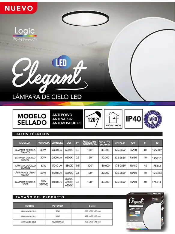 Plafón Redondo LED Elegant 76W CCT Carcasa Negra IP40-(LIQUIDACIÓN) 3