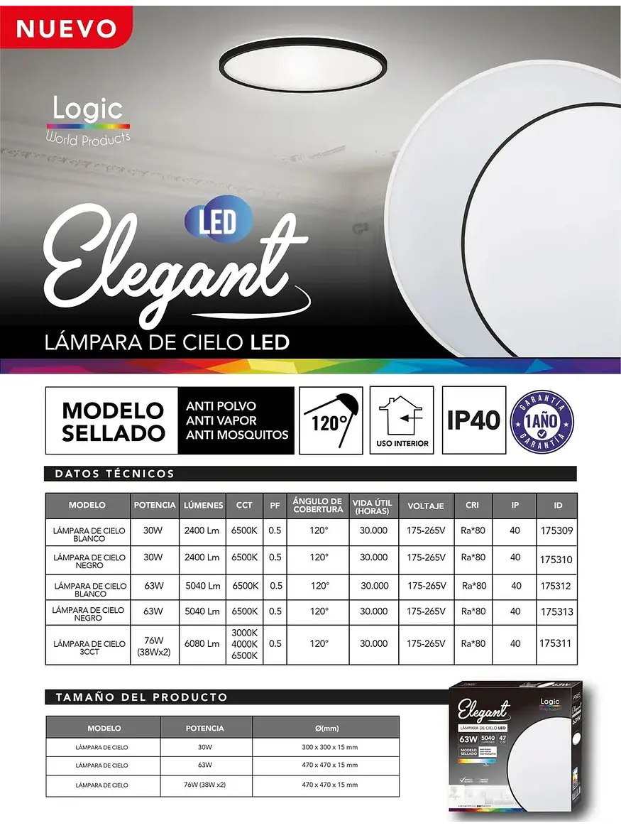 Plafón Redondo LED Elegant 76W CCT Carcasa Negra IP40-(LIQUIDACIÓN) 3