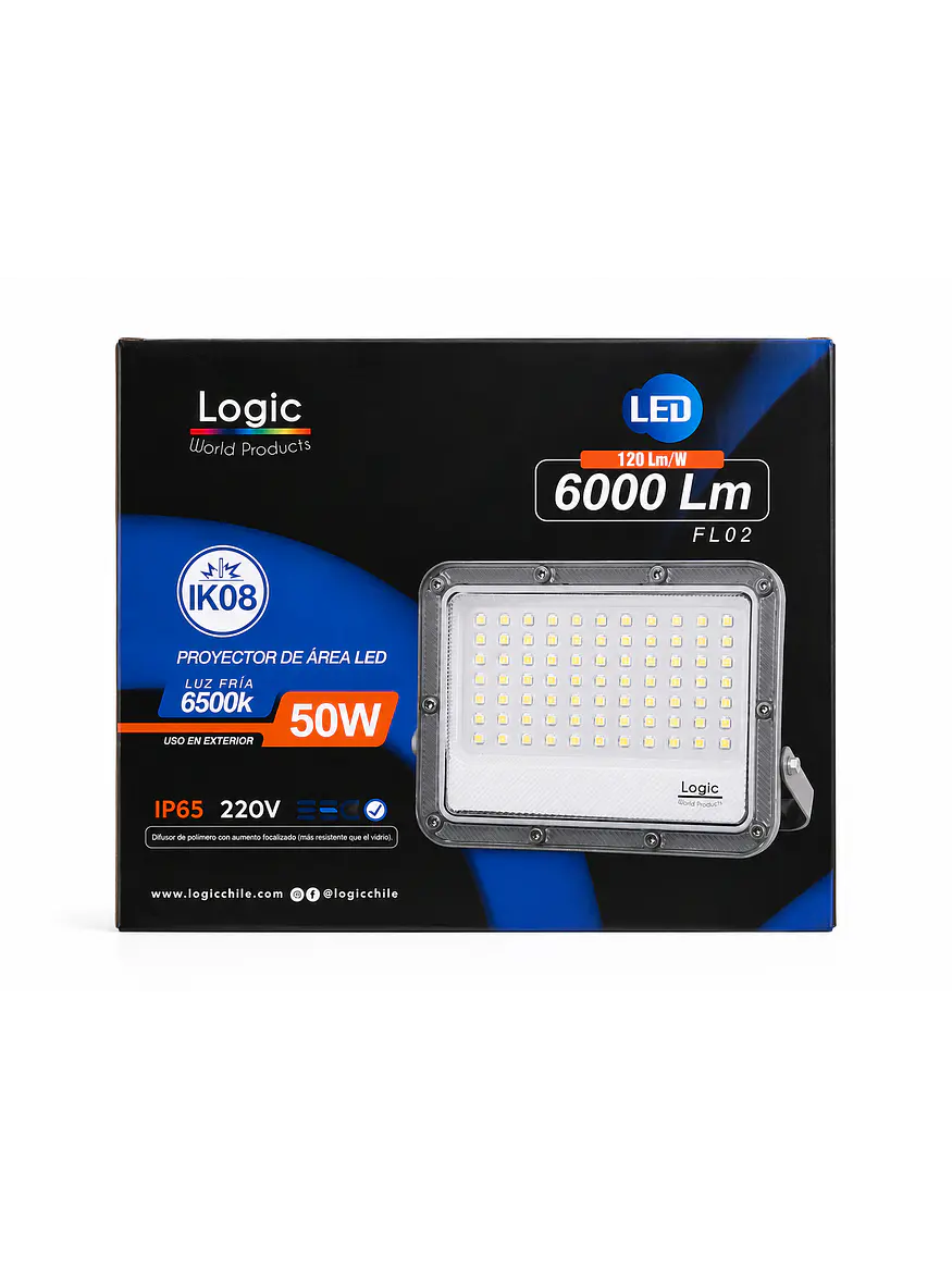 KIT 2 Proyectores LED Área 50W Luz Fría 6500K IP65 (LIQUIDACIÓN) 3
