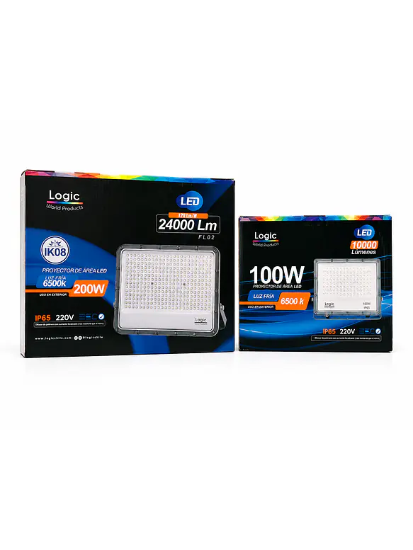 KIT Proyectores LED Área 100W + 200W Luz Fría 6500K IP65 (LIQUIDACIÓN) 1