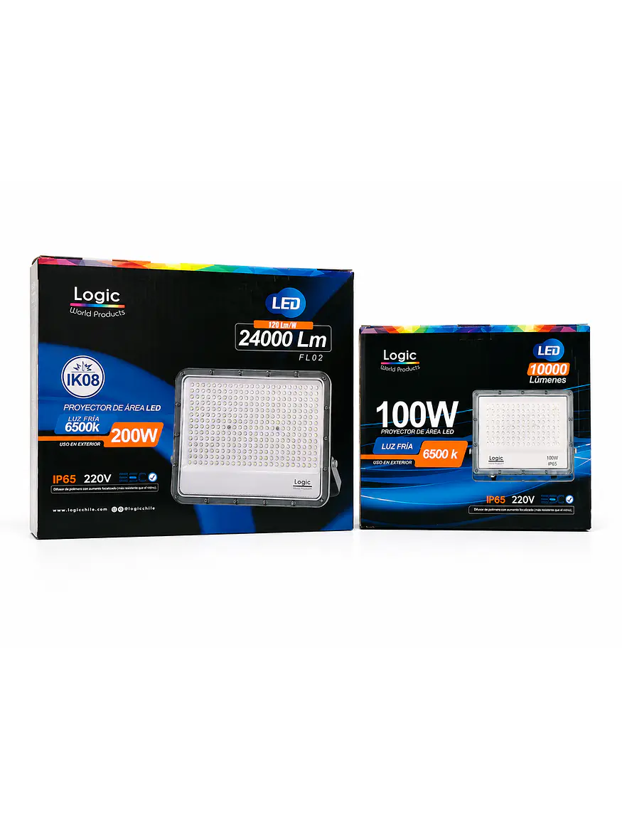 KIT Proyectores LED Área 100W + 200W Luz Fría 6500K IP65 (LIQUIDACIÓN) 1