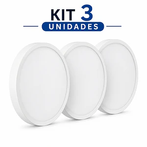 KIT 3 Plafones LED Sobrepuestos Redondos 12W Luz Cálida 3000K (LIQUIDACIÓN)
