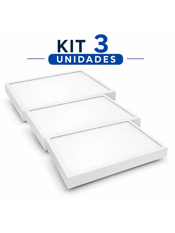 KIT 3 Plafones LED Cuadrados Sobrepuestos 18W Luz Neutra 4000K (LIQUIDACIÓN) 1