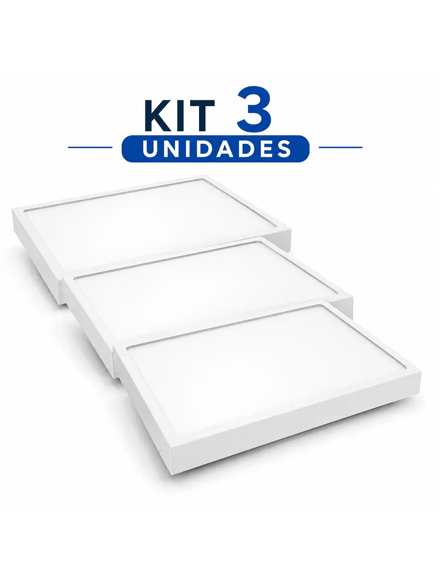 KIT 3 Plafones LED Cuadrados Sobrepuestos 18W Luz Neutra 4000K (LIQUIDACIÓN) 1