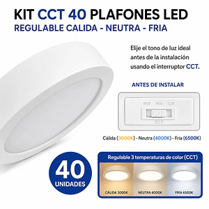 KIT 40 Plafones LED Sobrepuestos 12W 3CCT (LIQUIDACIÓN)