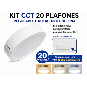 KIT 20 Plafones LED Sobrepuestos 24W 3CCT (LIQUIDACIÓN)