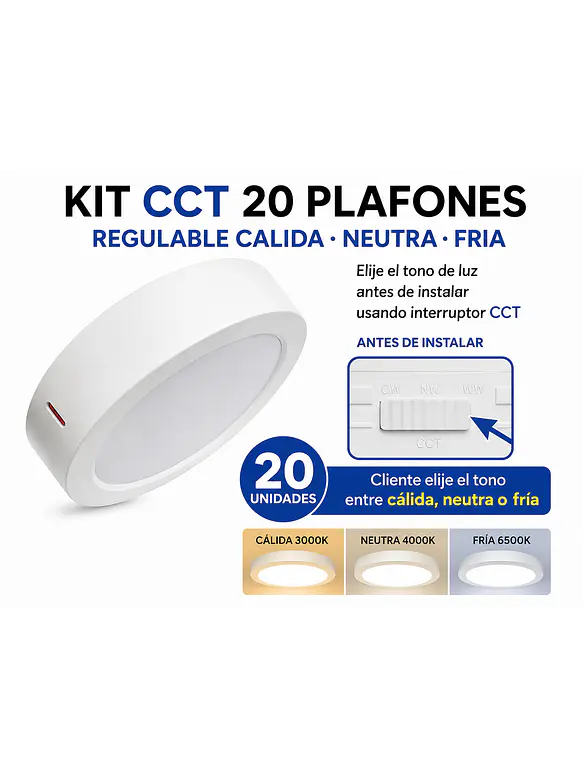KIT 20 Plafones LED Sobrepuestos 24W 3CCT (LIQUIDACIÓN) 1