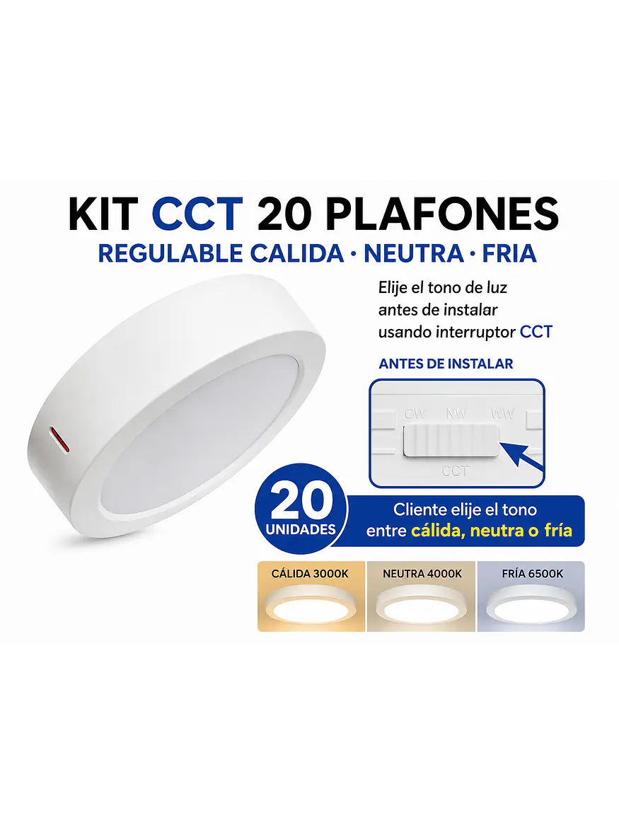 KIT 20 Plafones LED Sobrepuestos 24W 3CCT (LIQUIDACIÓN) 1