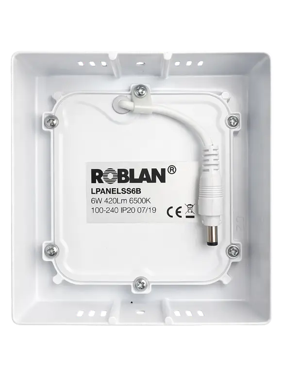Plafón LED Cuadrado Sobrepuesto ROBLAN 6W Luz Neutra 4000K Aro Blanco (LIQUIDACIÓN - Últimas Unidades) 3