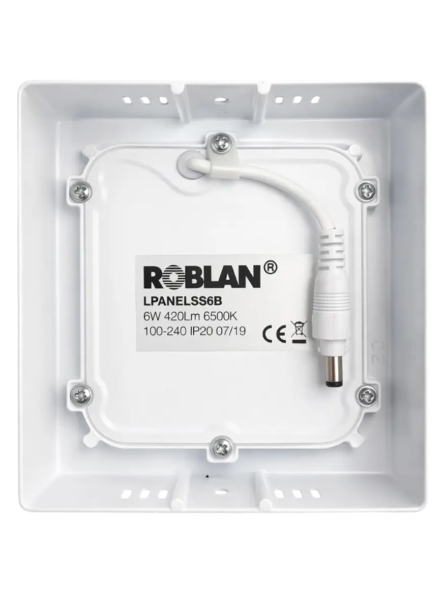 Plafón LED Cuadrado Sobrepuesto ROBLAN 6W Luz Neutra 4000K Aro Blanco (LIQUIDACIÓN - Últimas Unidades) 3