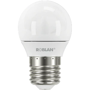 KIT 4 Ampolletas LED Esféricas ROBLAN 5W E27 Luz Fría 6500K (LIQUIDACIÓN)