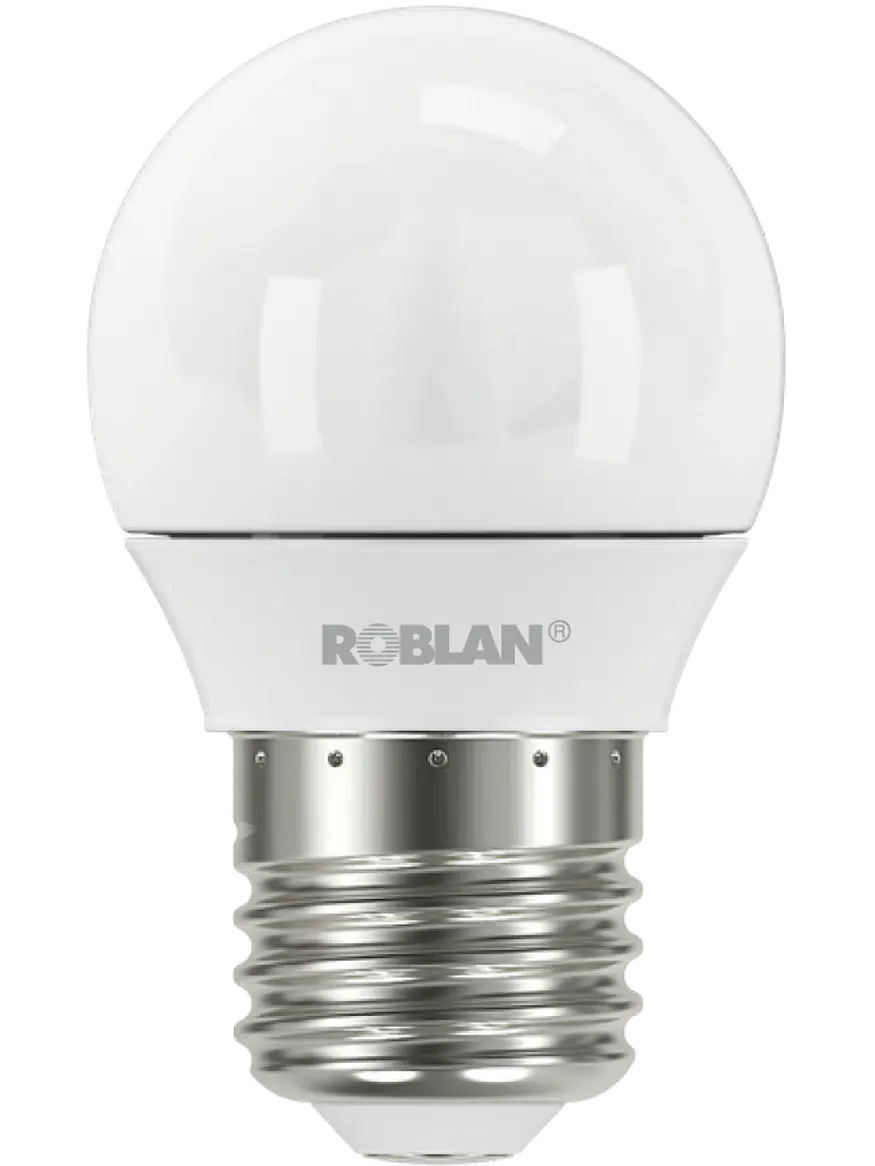 KIT 4 Ampolletas LED Esféricas ROBLAN 5W E27 Luz Fría 6500K (LIQUIDACIÓN) 1