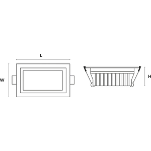 Downlight Rectangular LED Basculante ROBLAN 35W Luz Cálida 3000K (LIQUIDACIÓN - Últimas Unidades)