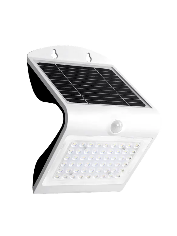 Aplique Solar LED ROBLAN 4W con Sensor de Movimiento IP65 500 lm Blanco/Negro (LIQUIDACIÓN - Últimas Unidades) 1