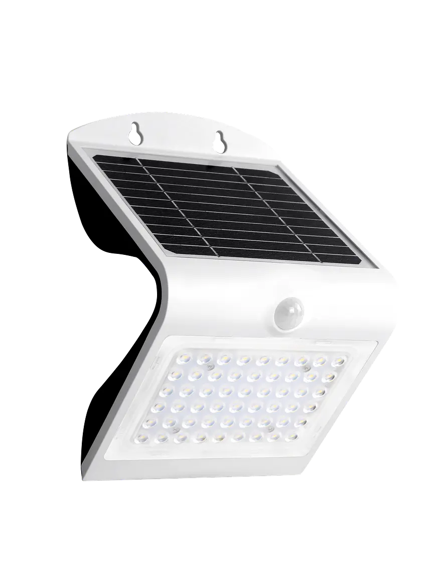 Aplique Solar LED ROBLAN 4W con Sensor de Movimiento IP65 500 lm Blanco/Negro (LIQUIDACIÓN - Últimas Unidades) 1