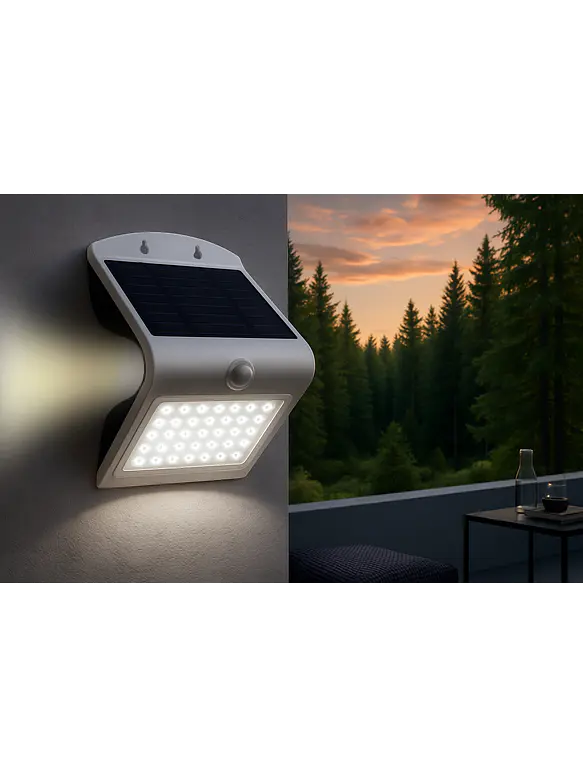Aplique Solar LED ROBLAN 4W con Sensor de Movimiento IP65 500 lm Blanco/Negro (LIQUIDACIÓN - Últimas Unidades) 2