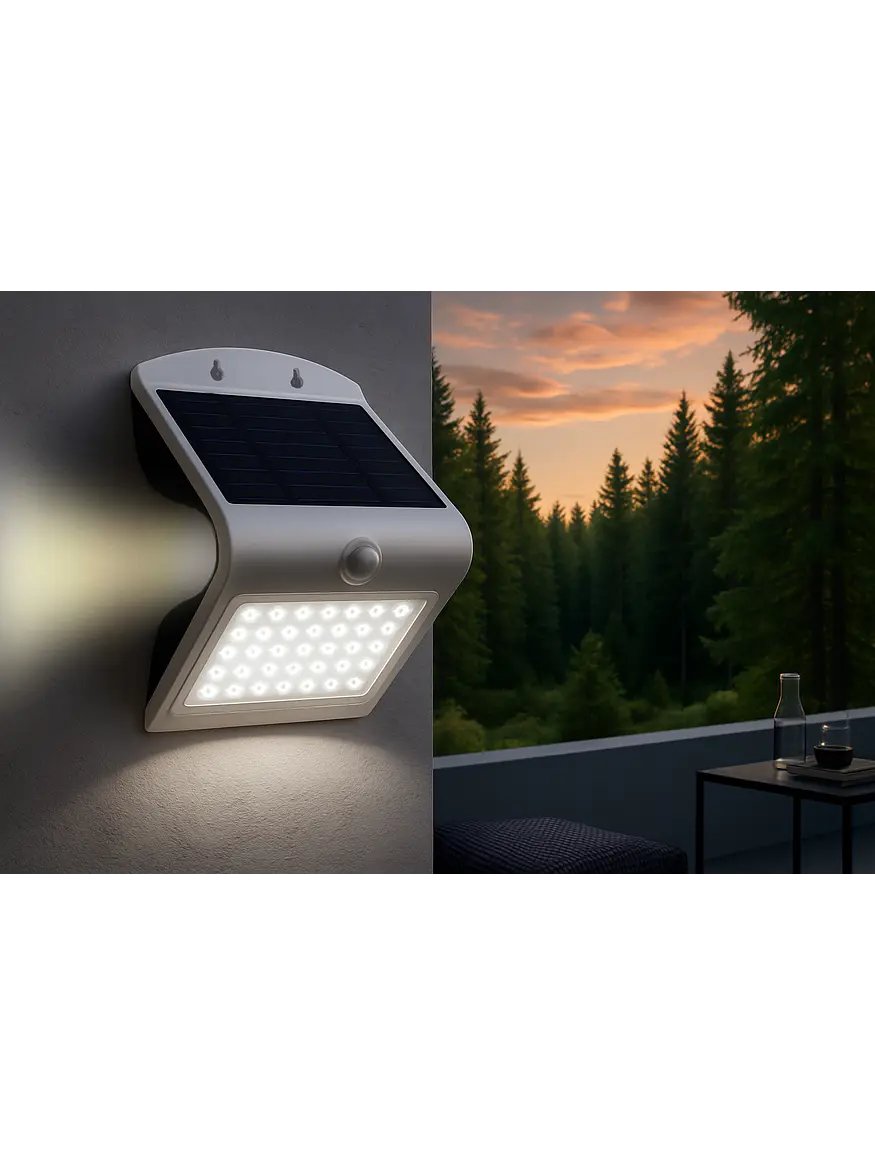 Aplique Solar LED ROBLAN 4W con Sensor de Movimiento IP65 500 lm Blanco/Negro (LIQUIDACIÓN - Últimas Unidades) 2