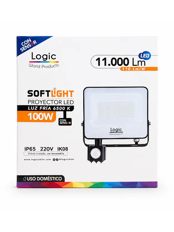 Proyector LED SOFTLIGHT 100W luz fría sensor PIR IP65 SEC 2