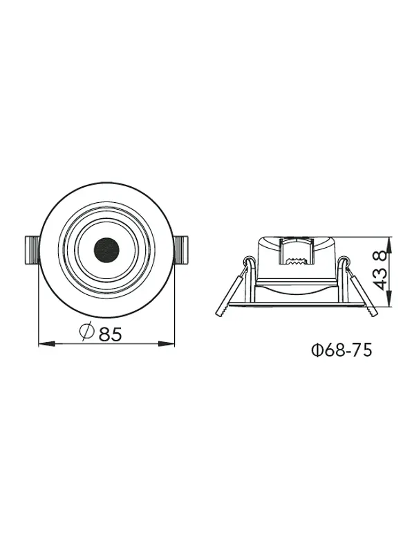 Downlight LED ROBLAN Orientable 6,5W Luz Cálida 3000K 3
