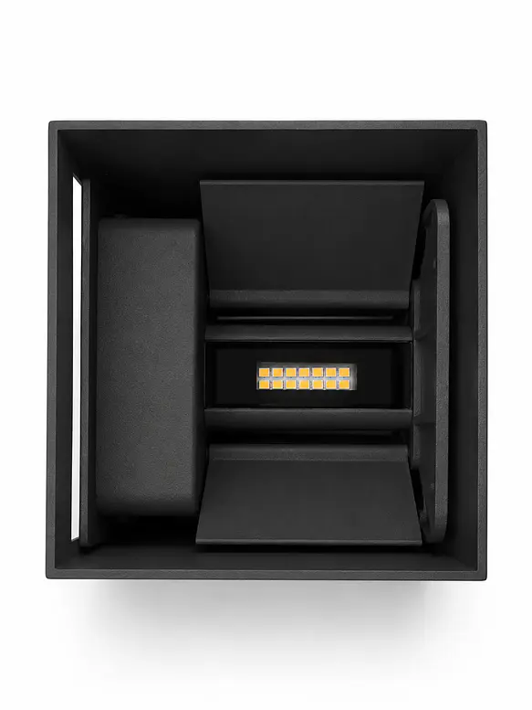 Aplique Muro Bifocal LED 10W Luz Cálida 3000K Negro IP65 3