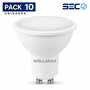 Pack 10 Ampolletas LED GU10 6W Luz Fría 6500K SEC