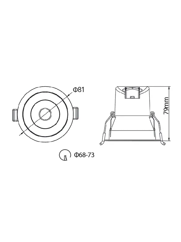 Downlight LED ROBLAN ALL IN DIM 6W Dimeable TRIAC Luz Neutra 4000K Negro IP44 2
