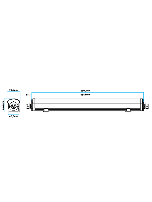 Luminaria Lineal Estanca LED ROBLAN JX7R 50W 3CCT Luz Cálida Neutra y Fría IP66 IK10 2